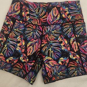 Colorful Leaf Print Shorts